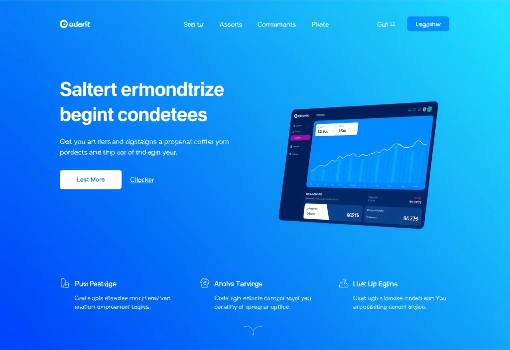 Modern SaaS product page with cool blue tones